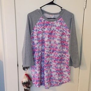 LuLaRoe pink and grey Randy. Size large